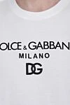 Dolce & Gabbana Футболка з бавовни біла чоловіча - логотип. 100% бавовна. Країна виробник: Італія. Догляд: спеціалізоване чищення - фото 5