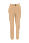 Fleur de Paris Women's beige leather pants - genuine leather. Country of manufacture: Italy. Care: specialized cleaning - photo 1