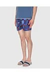 Kiton Blue polyester beach shorts for men - logo, original pattern. two side, one back. 100% polyester. Closure: drawstring. Country of manufacture: Italy. Care: specialized cleaning - photo 3