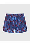 Kiton Blue polyester beach shorts for men - logo, original pattern. two side, one back. 100% polyester. Closure: drawstring. Country of manufacture: Italy. Care: specialized cleaning - photo 7