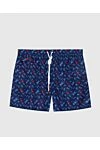 Kiton Blue polyester beach shorts for men - logo, original pattern. two side, one back. 100% polyester. Closure: drawstring. Country of manufacture: Italy. Care: specialized cleaning - photo 1