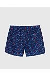 Kiton Blue polyester beach shorts for men - logo, original pattern. two side, one back. 100% polyester. Closure: drawstring. Country of manufacture: Italy. Care: specialized cleaning - photo 7