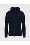 Kiton Sports sweatshirt men's cotton blue with a hood - Features: hood. cotton. zipper. Country of manufacture: Italy. Care: specialized cleaning - photo 1