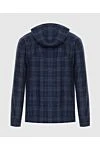 Kiton Sports sweatshirt men's cotton blue checkered with a hood - checkered pattern. Features: hood. cotton. zipper. Country of manufacture: Italy. Care: specialized cleaning - photo 7