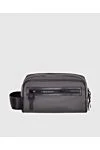 Kiton Men's gray rectangular cosmetic bag - logo embossing. polyamide. zipper. Country of manufacture: Italy. Care: specialized cleaning - photo 3