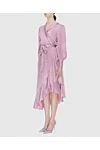 Zimmermann Women's purple silk midi dress with long sleeves and a belt - long sleeves, decorative belt, asymmetrical skirt. silk. Country of manufacture: Italy. Care: specialized cleaning - photo 3