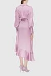 Women's purple silk midi dress with long sleeves and a belt Zimmermann - long sleeves, decorative belt, asymmetrical skirt. silk. Country of manufacture: Italy. Care: specialized cleaning - photo 4