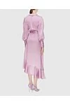 Women's purple silk midi dress with long sleeves and a belt Zimmermann - long sleeves, decorative belt, asymmetrical skirt. silk. Country of manufacture: Italy. Care: specialized cleaning - photo 4