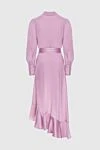 Zimmermann Women's purple silk midi dress with long sleeves and a belt - long sleeves, decorative belt, asymmetrical skirt. silk. Country of manufacture: Italy. Care: specialized cleaning - photo 7