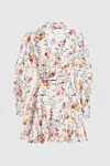 Zimmermann Women's white linen dress with floral print - floral pattern, tie at the waist. 100% linen. Country of manufacture: Italy. Care: specialized cleaning - photo 7