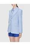 Zimmermann Women's blue jacket with fringe along the lapel - 100% linen. 3. Country of manufacture: Italy. Care: specialized cleaning - photo 3