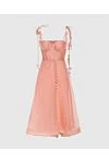 Zimmermann Women's pink midi dress with corset top - corset top, sleeveless, decorative tie at the waist. linen, silk. hidden zipper. Country of manufacture: Italy. Care: specialized cleaning - photo 1