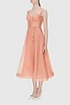 Zimmermann Women's pink midi dress with corset top - corset top, sleeveless, decorative tie at the waist. linen, silk. hidden zipper. Country of manufacture: Italy. Care: specialized cleaning - photo 3