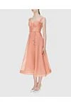 Zimmermann Women's pink midi dress with corset top - corset top, sleeveless, decorative tie at the waist. linen, silk. hidden zipper. Country of manufacture: Italy. Care: specialized cleaning - photo 3