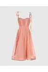 Zimmermann Women's pink midi dress with corset top - corset top, sleeveless, decorative tie at the waist. linen, silk. hidden zipper. Country of manufacture: Italy. Care: specialized cleaning - photo 7
