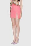 The Andamane Mini pink skirt for women with side slit - 93% lucra 7% polyester. Country of manufacture: Italy. Care: specialized cleaning - photo 3