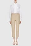 Beige chinos for women Loro Piana - 100% linen. Button, zipper, hook. 4. Country of manufacture: Italy. Care: specialized cleaning - photo 2