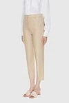 Loro Piana Beige chinos for women - 100% linen. Button, zipper, hook. 4. Country of manufacture: Italy. Care: specialized cleaning - photo 3