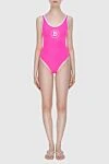 Swimsuit compatible with polyamide and elastane pink women's Balmain - logo. 80% polyamide, 20% elastane. Country of manufacture: Italy. Care: specialized cleaning - photo 2