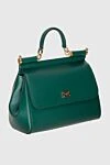Dolce & Gabbana Сумка зі шкіри зелена жіноча - металевий логотип. класична. натуральна шкіра. Країна виробник: Италия. Догляд: спеціалізоване чищення - фото 3
