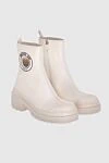 Dior White ankle boots for women with logo - Logo. 100% leather. Fastener: Zipper. EVA. Sole height: 3.5 cm. Country of manufacture: Italy. Care: specialized cleaning - photo 3