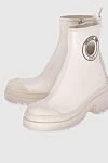 Dior White ankle boots for women with logo - Logo. 100% leather. Fastener: Zipper. EVA. Sole height: 3.5 cm. Country of manufacture: Italy. Care: specialized cleaning - photo 5