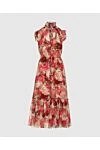 Zimmermann Women's red dress with floral print - Decoration: Sleeveless, Floral print, Ruffles and gathering fabric, V-neck with ties on the collar. silk. laces. Country of manufacture: Italy. Care: specialized cleaning - photo 1