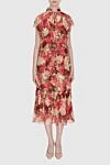 Women's red dress with floral print Zimmermann - Decoration: Sleeveless, Floral print, Ruffles and gathering fabric, V-neck with ties on the collar. silk. laces. Country of manufacture: Italy. Care: specialized cleaning - photo 2