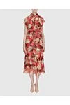 Women's red dress with floral print Zimmermann - Decoration: Sleeveless, Floral print, Ruffles and gathering fabric, V-neck with ties on the collar. silk. laces. Country of manufacture: Italy. Care: specialized cleaning - photo 2