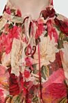 Zimmermann Women's red dress with floral print - Decoration: Sleeveless, Floral print, Ruffles and gathering fabric, V-neck with ties on the collar. silk. laces. Country of manufacture: Italy. Care: specialized cleaning - photo 5