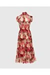 Zimmermann Women's red dress with floral print - Decoration: Sleeveless, Floral print, Ruffles and gathering fabric, V-neck with ties on the collar. silk. laces. Country of manufacture: Italy. Care: specialized cleaning - photo 7
