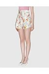 Zimmermann Women's white linen shorts with a floral print belt - decorated buckle, floral print. 100% linen. Fastener: belt. Country of manufacture: Italy. Care: specialized cleaning - photo 3