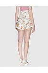 Women's white linen shorts with a floral print belt Zimmermann - decorated buckle, floral print. 100% linen. Fastener: belt. Country of manufacture: Italy. Care: specialized cleaning - photo 4