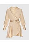 Zimmermann Women's beige silk mini dress with long sleeves and a belt - V-neck, waist belt. silk. laces. Country of manufacture: Italy. Care: specialized cleaning - photo 1