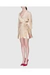 Zimmermann Women's beige silk mini dress with long sleeves and a belt - V-neck, waist belt. silk. laces. Country of manufacture: Italy. Care: specialized cleaning - photo 3