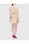 Women's beige silk mini dress with long sleeves and a belt Zimmermann - V-neck, waist belt. silk. laces. Country of manufacture: Italy. Care: specialized cleaning - photo 4