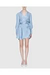 Blue silk dress for women Zimmermann - Decoration: V-neck, waist belt, asymmetrical skirt, short skirt. silk. laces. Country of manufacture: Italy. Care: specialized cleaning - photo 2