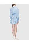 Blue silk dress for women Zimmermann - Decoration: V-neck, waist belt, asymmetrical skirt, short skirt. silk. laces. Country of manufacture: Italy. Care: specialized cleaning - photo 4