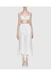 Women's bralette white with lace Zimmermann - lace, adjustable straps, elastic back. linen, silk. Country of manufacture: Italy. Care: specialized cleaning - photo 2