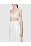 Zimmermann Women's bralette white with lace - lace, adjustable straps, elastic back. linen, silk. Country of manufacture: Italy. Care: specialized cleaning - photo 3