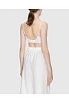 Women's bralette white with lace Zimmermann - lace, adjustable straps, elastic back. linen, silk. Country of manufacture: Italy. Care: specialized cleaning - photo 4