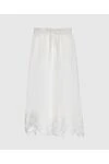 Zimmermann Pants for women white with lace on the bottom - high waist, elastic waistband with drawstring, lace embroidery on the hem. 75% cotton, 25% silk. Country of manufacture: Italy. Care: specialized cleaning - photo 1