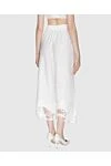 Pants for women white with lace on the bottom Zimmermann - high waist, elastic waistband with drawstring, lace embroidery on the hem. 75% cotton, 25% silk. Country of manufacture: Italy. Care: specialized cleaning - photo 4