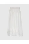 Pants for women white with lace on the bottom Zimmermann - high waist, elastic waistband with drawstring, lace embroidery on the hem. 75% cotton, 25% silk. Country of manufacture: Italy. Care: specialized cleaning - photo 6