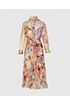 Zimmermann Red silk women's midi dress with floral print - flower applique on the collar and ties, removable tie on the waist, floral print. silk. laces. Country of manufacture: Italy. Care: specialized cleaning - photo 1