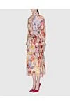 Zimmermann Red silk women's midi dress with floral print - flower applique on the collar and ties, removable tie on the waist, floral print. silk. laces. Country of manufacture: Italy. Care: specialized cleaning - photo 3