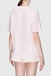 Women's pink cotton T-shirt with print Zimmermann - free cut, original print. linen, cotton. Country of manufacture: Italy. Care: specialized cleaning - photo 4