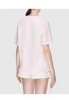 Women's pink cotton T-shirt with print Zimmermann - free cut, original print. linen, cotton. Country of manufacture: Italy. Care: specialized cleaning - photo 4