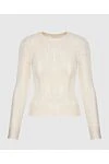 Zimmermann Women's beige jumper in textured knit - Decoration: textured knit. 85% viscose, 15% cotton. Country of manufacture: Italy. Care: specialized cleaning - photo 1