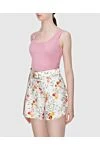 Zimmermann Women's pink T-shirt with a ribbed design - Features: ribbed fabric. 78% viscose, 22% nylon. Country of manufacture: Italy. Care: specialized cleaning - photo 3